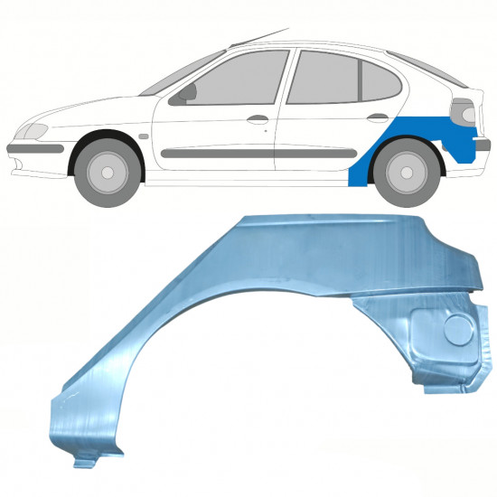 Hátsó sárvédő javító panel hoz Renault Megane 1995-2003 / Bal 8395