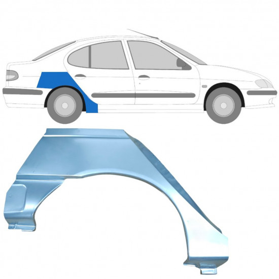 Hátsó sárvédő javító panel hoz Renault Megane Classic 1995-2003 / Jobb 6962