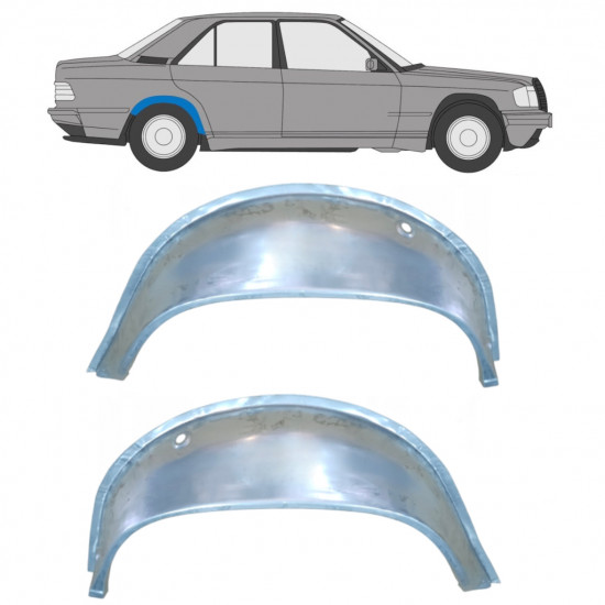 Belső hátsó kerékív javító panel hoz Mercedes 190 1982-1993 / Bal+Jobb / Készlet 9837