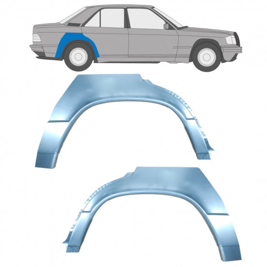 Hátsó sárvédő javító panel hoz Mercedes 190 1982-1993 / Bal+Jobb / Készlet 9506