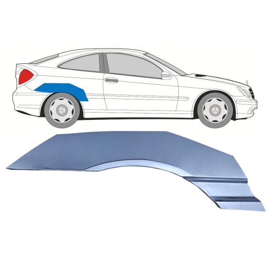 Felsőrész hátsó sárvédő javító panel hoz Mercedes CL203 2000-2008 / Jobb 8000