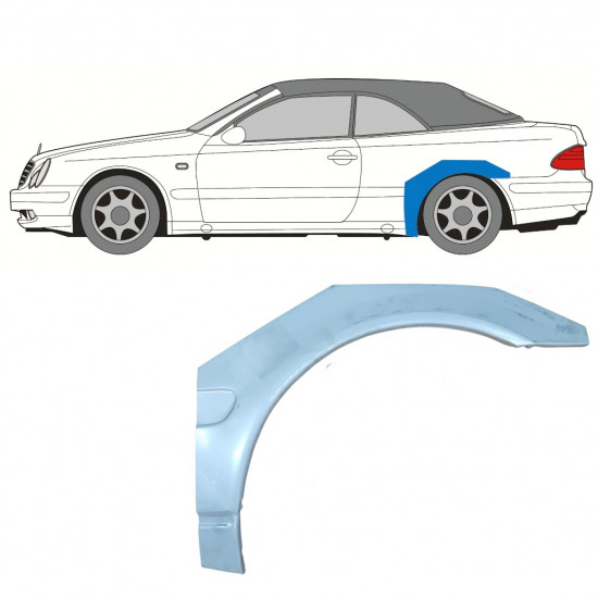 Hátsó sárvédő javító panel hoz Mercedes CLK A208 1997-2003 / Bal / CABRIO 7689