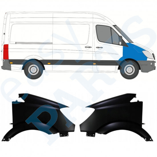 Első sárvédő hoz Mercedes Sprinter 2006-2013 / Bal+Jobb / Készlet 10626