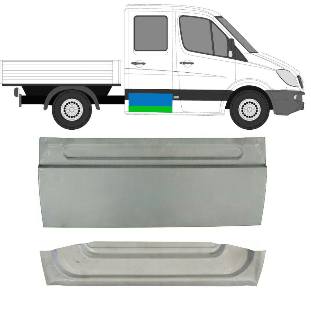 Hátsó Ajtó Javító Panel Hoz Mercedes Sprinter 2006- / Bal = Jobb (Szimmetrikus) / Duplafülkés / Készlet 10512