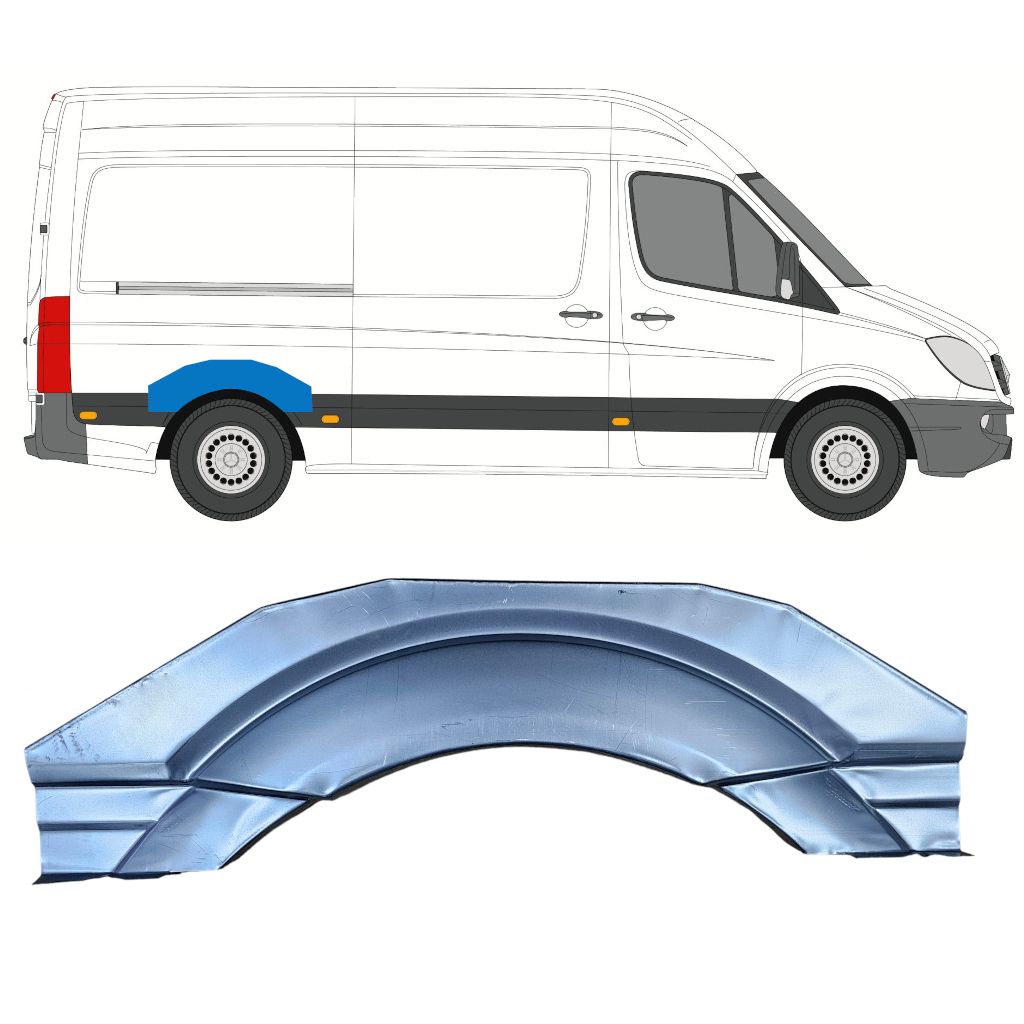 Hátsó Sárvédő Javító Panel Hoz Mercedes Sprinter 2006- / Bal = Jobb (Szimmetrikus) 7410