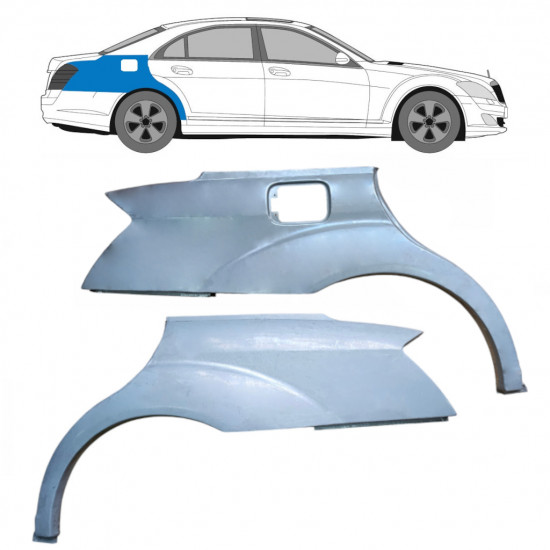 Hátsó sárvédő javító panel hoz Mercedes S-class 2005-2013 / Bal+Jobb / Készlet 10088