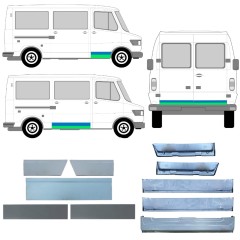 Belső és külső ajtó javító panel hoz Mercedes T1 207-410 1977-1995 / Bal+Jobb / Készlet 12635