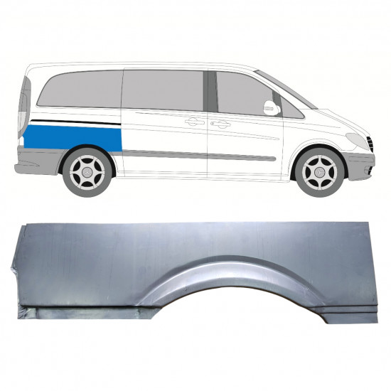 Hátsó sárvédő javító panel hoz Mercedes Vito 2003- / SWB / Jobb 8283