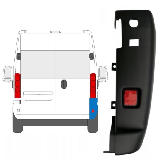 Hátsó lökhárító sarok 180 fokban hoz Opel Movano 2021-2026 / Jobb 16036