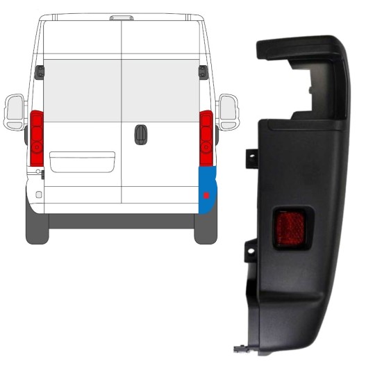 Hátsó lökhárító sarok 270 fokban hoz Opel Movano 2021-2026 / Jobb 15795