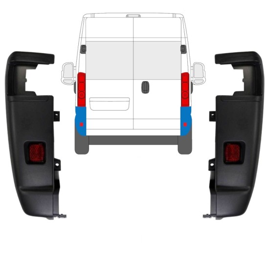 Hátsó lökhárító sarok 270 fokban hoz Opel Movano 2021-2026 / Bal+Jobb / Készlet 15797