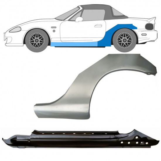 Küszöb és hátsó sárvédő javító panel hoz Mazda MX-5 1998-2005 NB / Bal / Készlet 11146