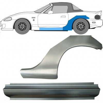 Küszöb és hátsó sárvédő javító panel hoz Mazda MX-5 1998-2005 NB / Bal / Készlet 10274