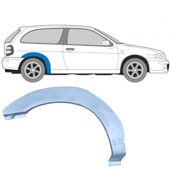 Hátsó sárvédő javító panel hoz Nissan Almera 1995-2000 / Jobb 7289