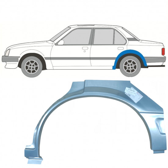 Hátsó sárvédő javító panel hoz Opel Ascona C / Vauxhall Cavalier 1981-1988 / Bal 7292