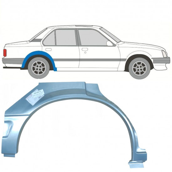 Hátsó sárvédő javító panel hoz Opel Ascona C / Vauxhall Cavalier 1981-1988 / Jobb 7293