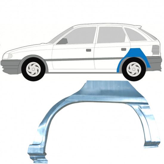 Hátsó sárvédő javító panel hoz Opel Astra 1991-2002 / Bal / HATCHBACK 7258