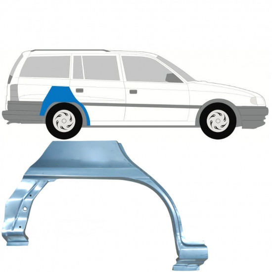 Hátsó sárvédő javító panel hoz Opel Astra 1991-2002 / Jobb / COMBI 7261