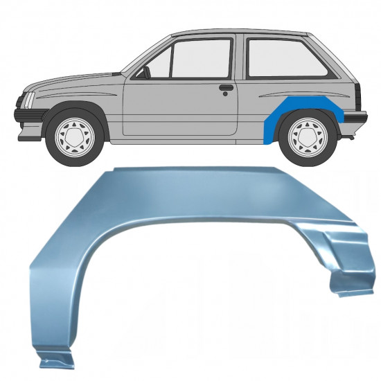 Hátsó sárvédő javító panel hoz Opel Corsa A 1982-1993 / Bal 7702