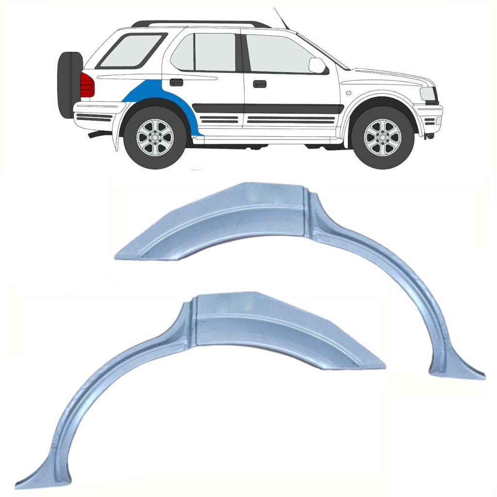 Hátsó Sárvédő Javító Panel Hoz Opel Frontera B 1999-2002 / Bal+Jobb / Készlet 10375