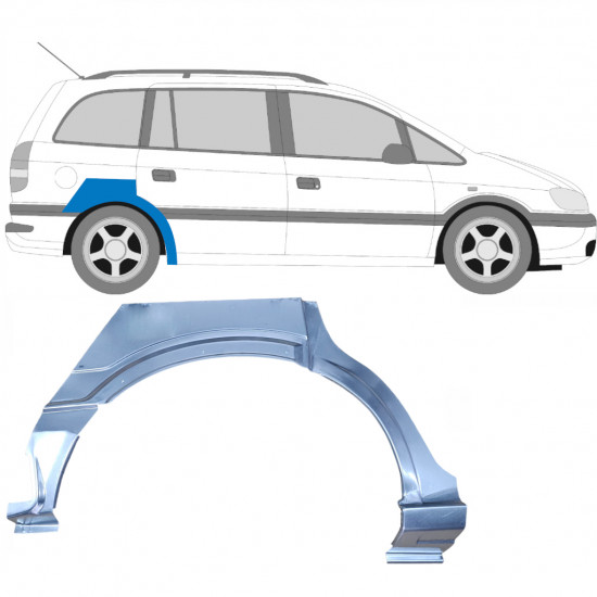 Hátsó sárvédő javító panel hoz Opel Zafira 1999-2005 / Jobb 6888