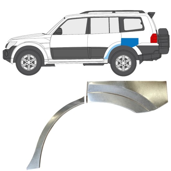 Hátsó sárvédő javító panel hoz Mitsubishi Pajero 2006-2021 / Bal 14841