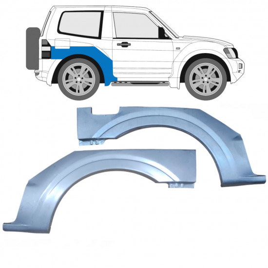 Hátsó sárvédő javító panel hoz Mitsubishi Pajero 1999-2006 / Bal+Jobb / Készlet 9411