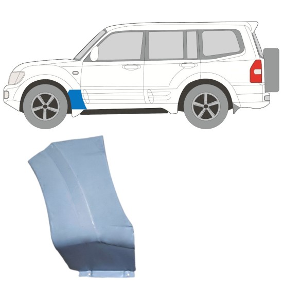Első sárvédő javító panel hoz Mitsubishi Pajero 1999-2006 / Bal 16902