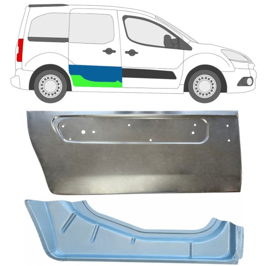 Külső alsó tolóajtó javító panel hoz Citroen Berlingo 2008-2018 / Jobb 17086