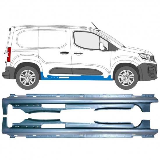 Teljes küszöb hoz Peugeot Partner 2018-2023 / Bal / Jobb / Bal+Jobb / Készlet 12877