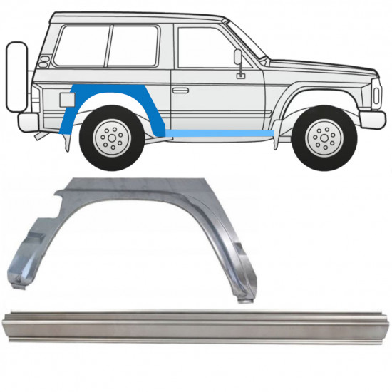 Küszöb és hátsó sárvédő javító panel hoz Nissan Patrol 1990-1997 / Jobb / Készlet 11540