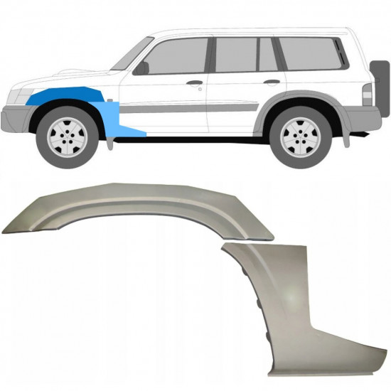 Első sárvédő javító panel hoz Nissan Patrol 1997-2009 / Bal / Készlet 10033