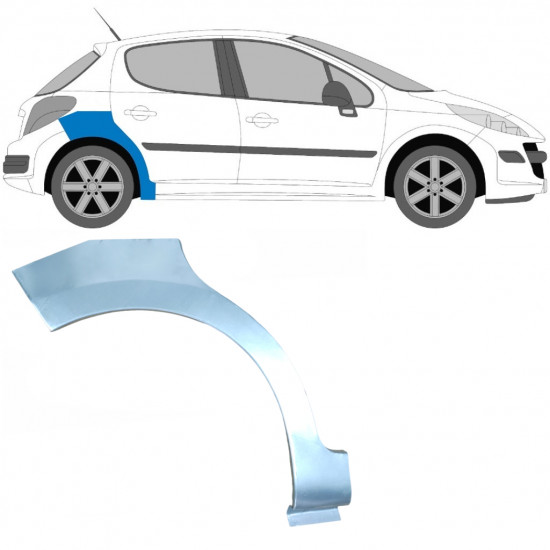 Hátsó sárvédő javító panel hoz Peugeot 207 2006-2013 / Jobb 6945