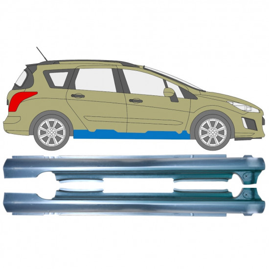 Teljes küszöb hoz Peugeot 308 2007-2013 / Bal / Jobb / Bal+Jobb / Készlet 12888