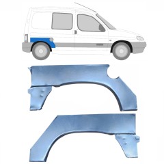 Hátsó sárvédő javító panel hoz Peugeot Partner 1996-2008 / Bal+Jobb / Készlet 9812