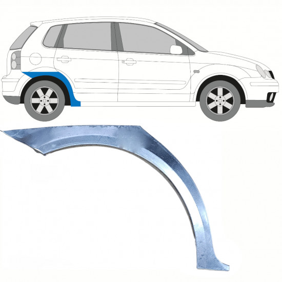 Hátsó sárvédő javító panel hoz VW Polo 2001-2009 / Jobb 10130