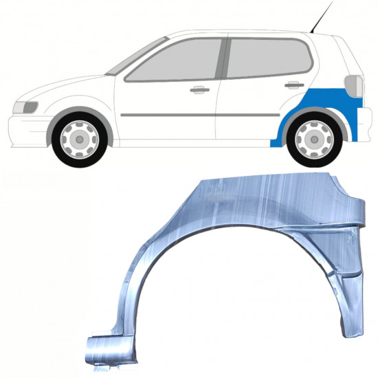 Alsó hátsó sárvédő javító panel hoz VW Polo 1994-1999 / Bal 10195