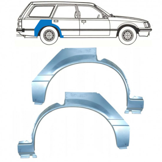 Hátsó sárvédő javító panel hoz Opel Rekord E 1977-1986 / Bal+Jobb / COMBI / Készlet 10788