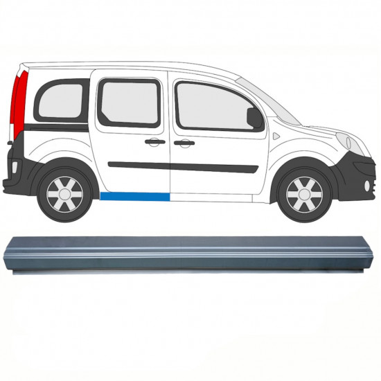 Tolóajtó küszöb javító panel hoz Renault Kangoo 2008- / Bal = Jobb (szimmetrikus) 8608