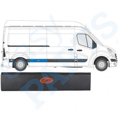 Oldali díszítő elem lámpával hoz Renault Master 2010- / LWB / Jobb /  10548