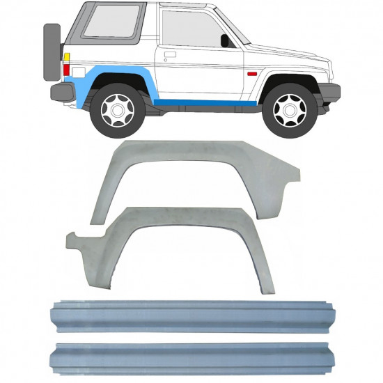 Küszöb és hátsó sárvédő javító panel hoz Daihatsu Fourtrak Rocky 1985-1993 / Bal+Jobb / Készlet 9508