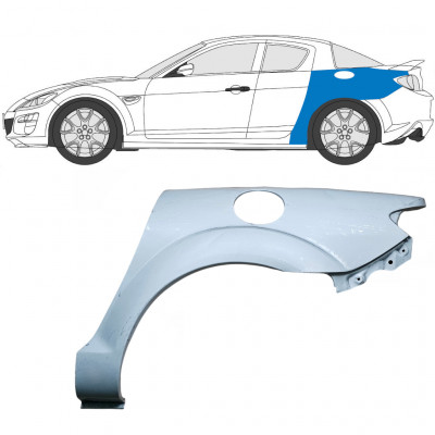 Hátsó sárvédő javító panel hoz Mazda RX8 2003-2012 / Bal 6702