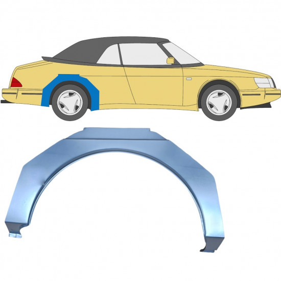 Hátsó sárvédő javító panel hoz Saab 900 1978-1995 / Jobb 6981