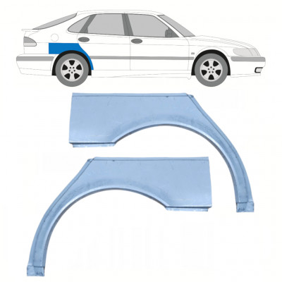 Hátsó sárvédő javító panel hoz Saab 9-3 1998-2003 / Bal+Jobb / Készlet 10688