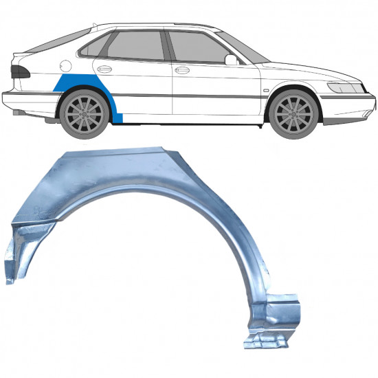 Hátsó sárvédő javító panel hoz Saab 900 1994-1998 / Jobb 6983