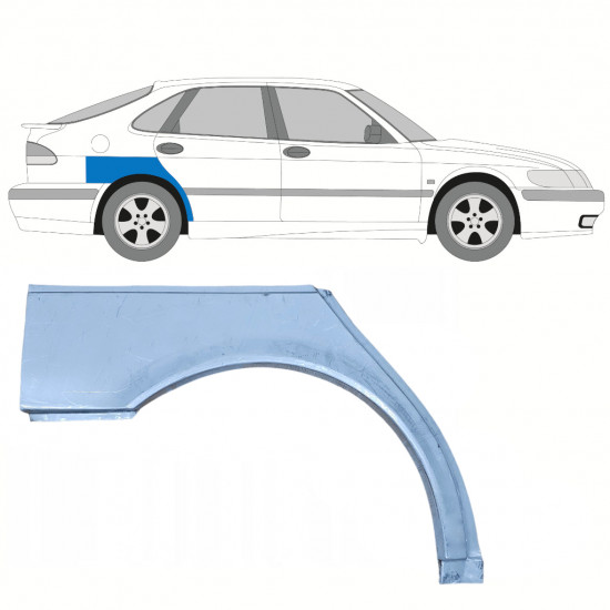 Hátsó sárvédő javító panel hoz Saab 9-3 1998-2003 / Jobb 8116