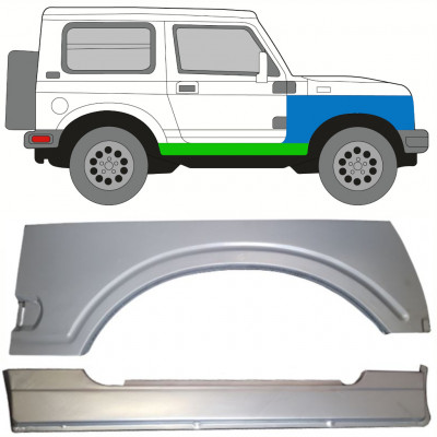 Teljes küszöb és első sárvédő javító panel hoz Suzuki Samurai 1981-1998 / Jobb / Készlet 10034