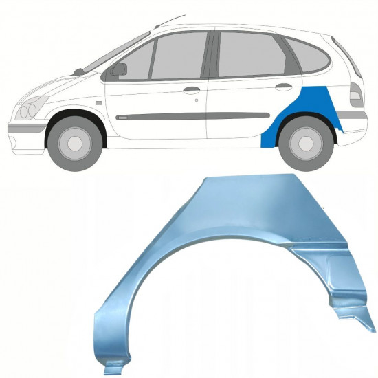 Hátsó sárvédő javító panel hoz Renault Scenic 1995-2003 / Bal 8404