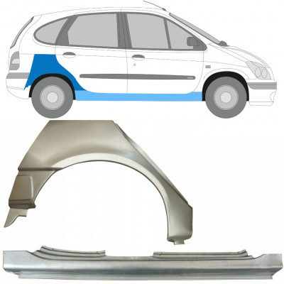 Küszöb és hátsó sárvédő javító panel hoz Renault Scenic 1995-2003 / Jobb / Készlet 10099