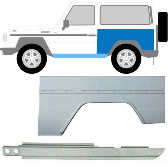 Küszöb és hátsó sárvédő javító panel hoz Mercedes G-Class 1979- / Bal / Készlet 10004